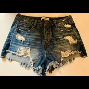 Used Distressed High Waist Shorts.